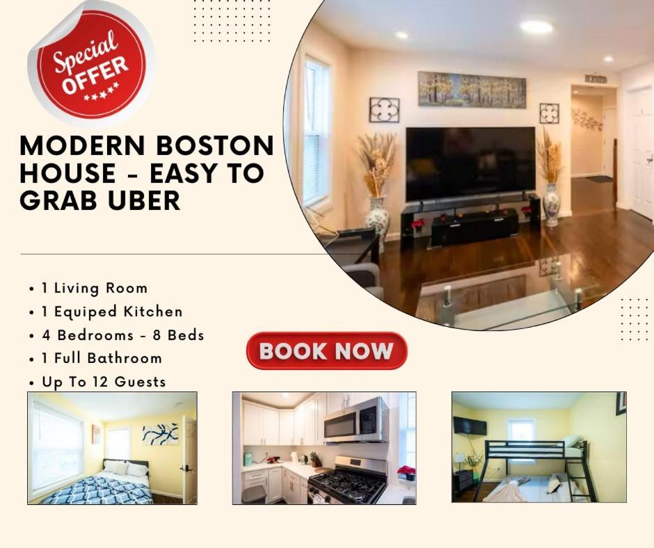 30-1 4Br Boston - Comfortable Apt Near Mbta Экстерьер фото